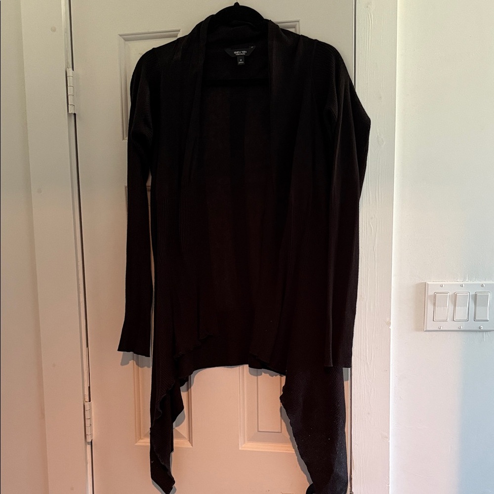 Vera Wang Black Draped Cardigan